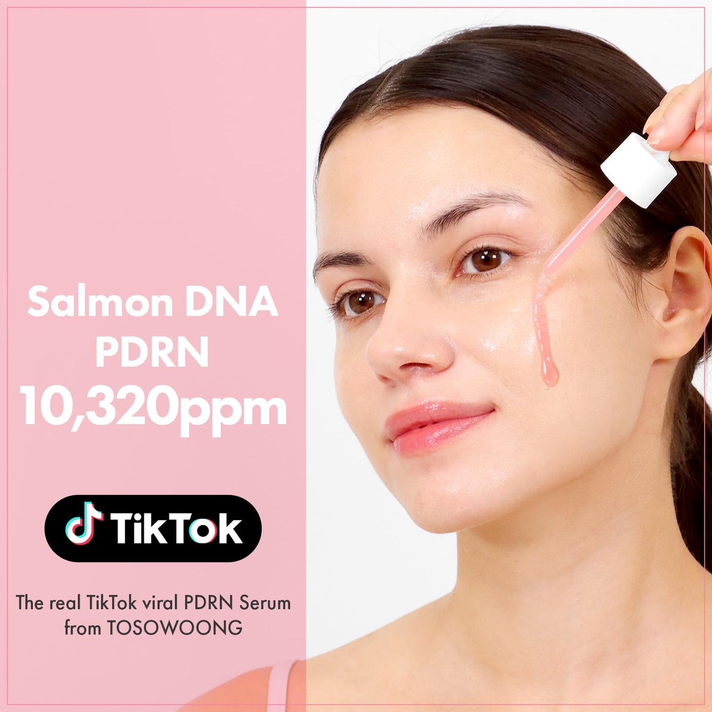 TOSOWOONG Pink Peptide 12 PDRN Serum – mit Lachs-DNA (PDRN 10.320 ppm), 12 Peptiden & Niacinamid, unterstützt ein gepflegtes, ebenmäßiges Hautbild, spendet Feuchtigkeit, Koreanische Kosmetik, 33ml