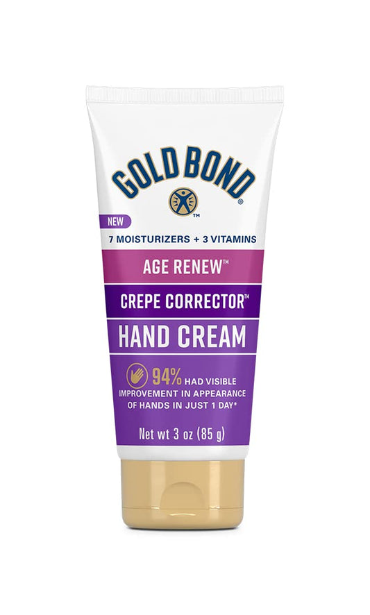 Gold Bond Age Renew Crepe Concealer Hand Cream, Replenishing & Smoothing Formula 3 oz.