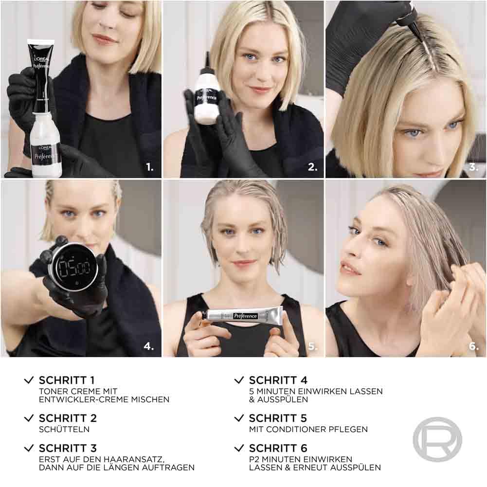 L'Oréal Paris Permanente Haarfarbe mit kühlem Farbergebnis, Haarfärbeset mit Coloration und Anti Gelbstich Pflegebalsam, Préférence Cool Blondes