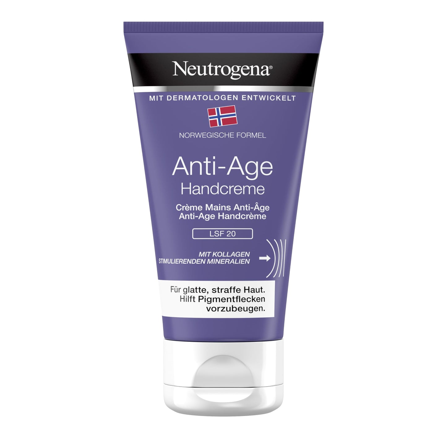 Neutrogena Norwegische Formel Anti-Age Handcreme mit LSF 20 (75 ml), pflegende Feuchtigkeitscreme mit Kollagen und stimulierenden Mineralien für glatte, straffe Haut