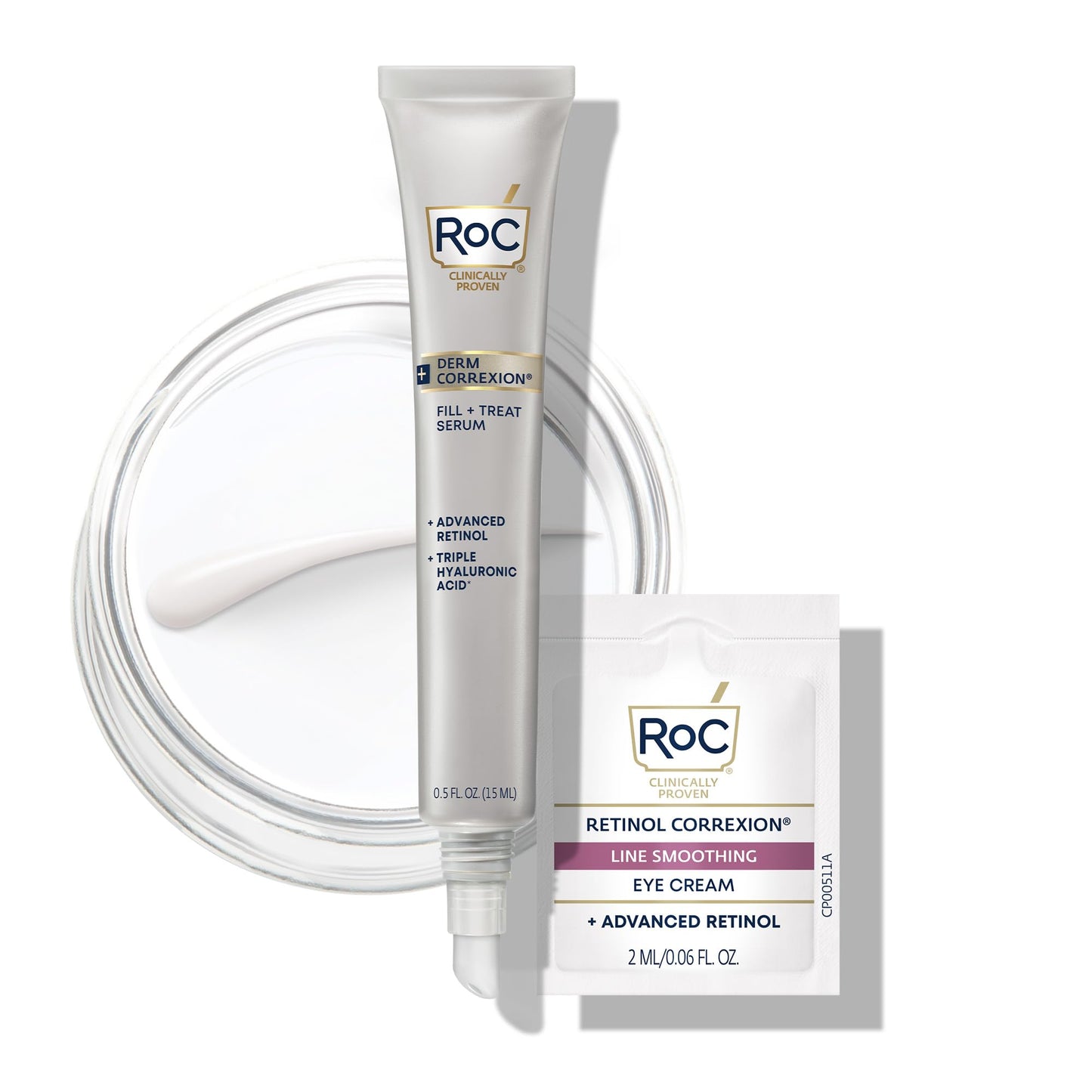 RoC Derm Correxion Fill + Treat Advanced Retinol Serum, Faltenfüller Behandlung mit Hyaluronsäure für Stirnfalten, Krähenfüße, elf Falten und Lachlinien, 15 ml