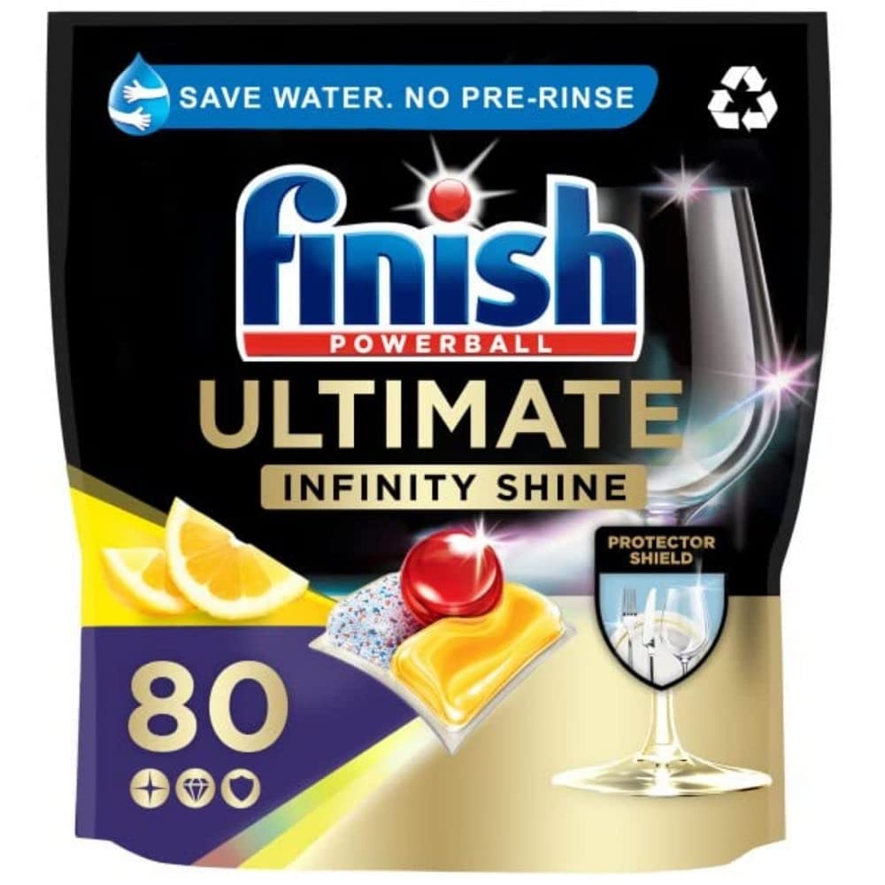 Finish Ultimate Infinity Shine, 80 Dishwasher Tablets, Lemon