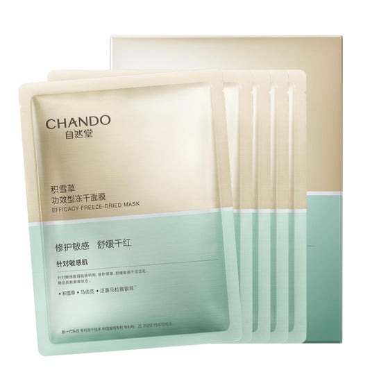 Centella Asiatica 520 mg Lyophilisierte Maske, 5 Stück, beruhigend und pflegend, verbessert die Hautreparatur, reduziert Rötungen, für empfindliche Haut, ohne Parabene