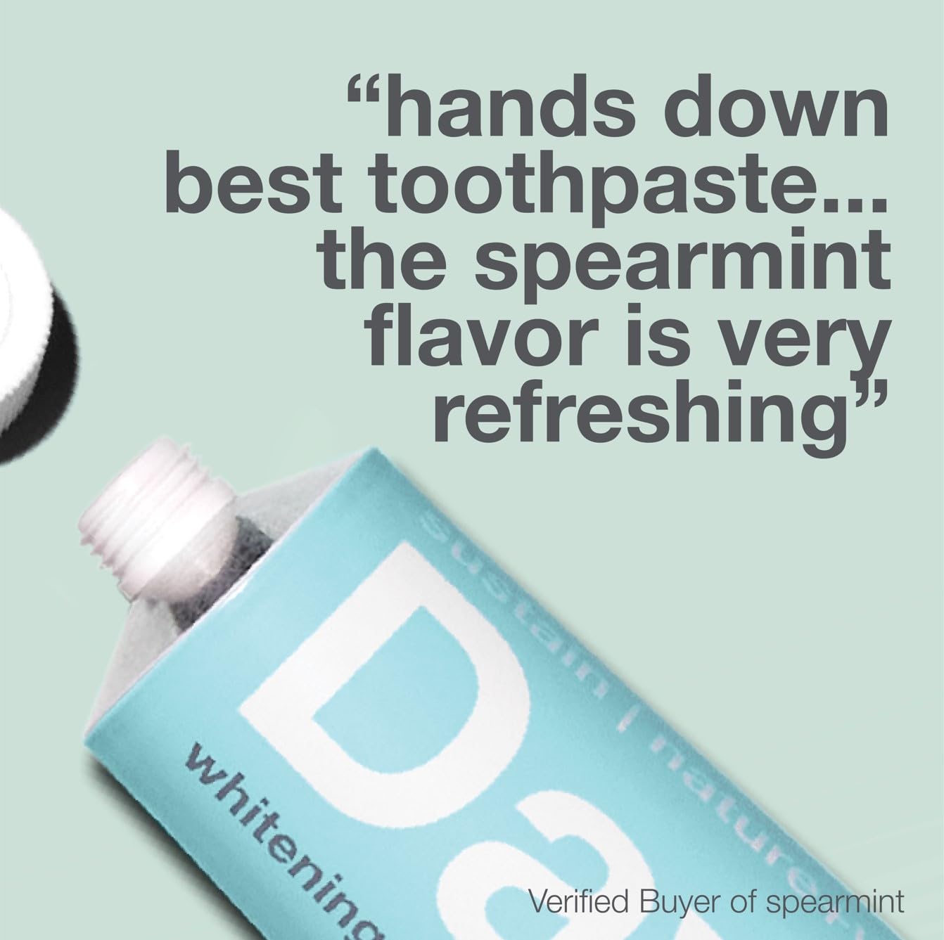 Davids Natural Toothpaste, SPEARMINT, Whitening, Antiplaque, Fluoride Free, SLS Free, 5.25 OZ Metal Tube, Tube Roller Incl.