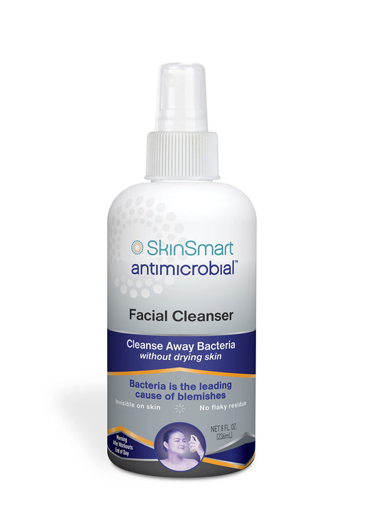 SkinSmart Gesichtsreiniger für Akne, zielt auf Bakterien für aktive Teenagersportler nach dem Training und Akne für Erwachsene, 237 ml Sprühflasche, sicher für mehrere tägliche Anwendungen