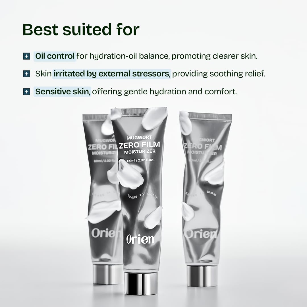 Orien Mugwort Zero Film Feuchtigkeitscreme, 60 ml, Niacinamid, 2 % Panthenol, Glycerin, Adenosin