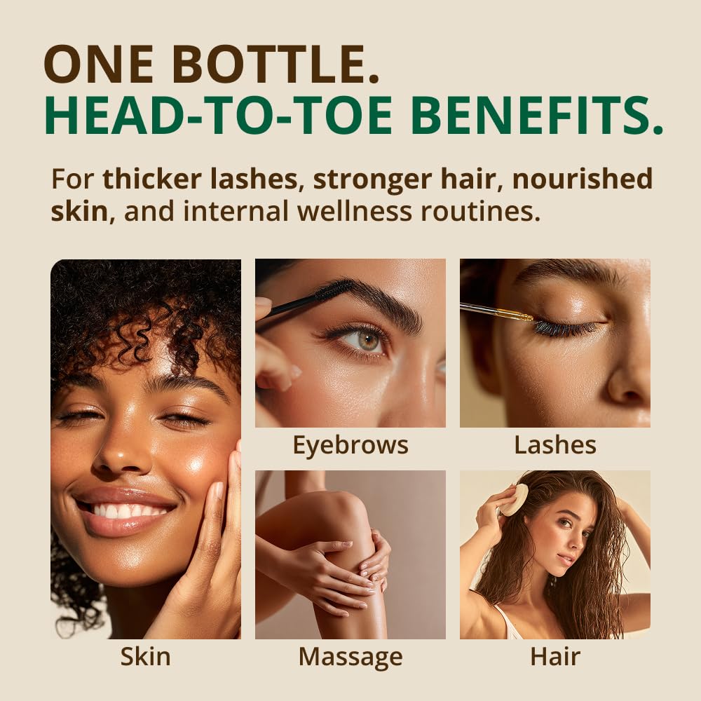 Organic Castor Oil (16oz Glass Bottle) USDA Certified Organic, 100% Pure, Cold Pressed, Hexane Free. Boost Hair Growth for Hair, Eyelashes & Eyebrows. Natural Dry Skin Moisturizer by RejuveNaturals