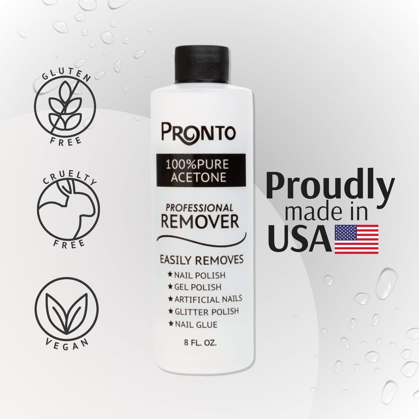 Pronto 100% Pure Aceton – schneller, professioneller Nagellackentferner – für natürliche, Gel-, Acryl- und modellierte Nägel