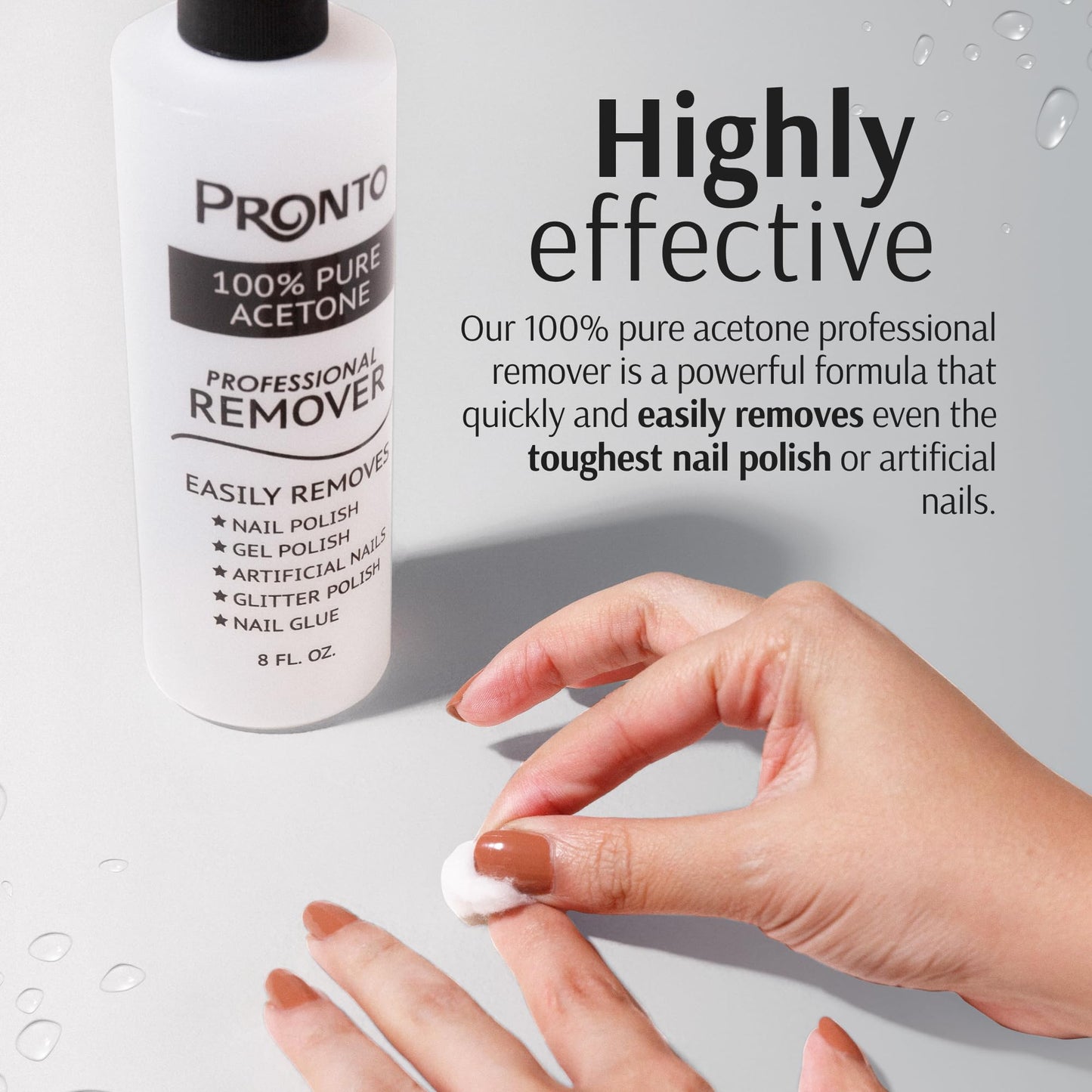 Pronto 100% Pure Aceton – schneller, professioneller Nagellackentferner – für natürliche, Gel-, Acryl- und modellierte Nägel
