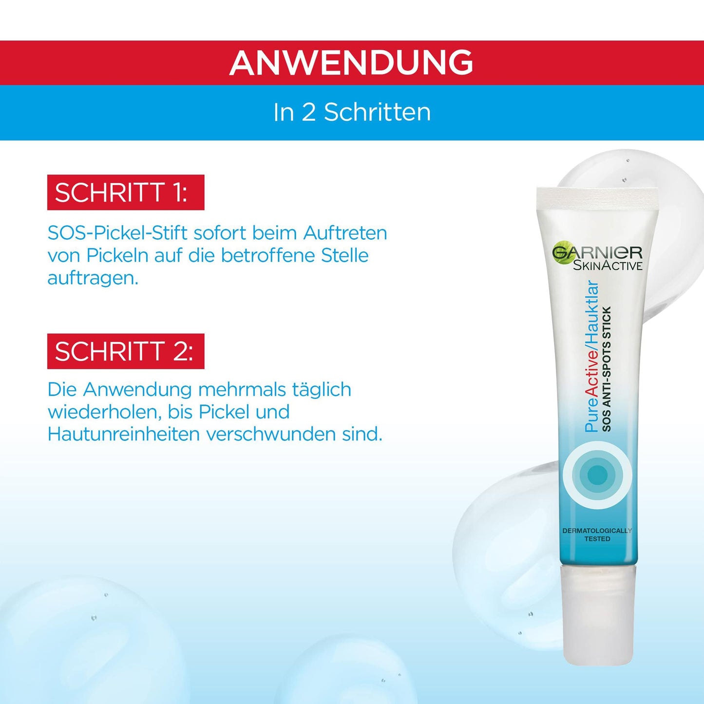 Garnier Hautklar S.O.S Anti-Pickel-Stift für unreine Haut, Extra-Stark, Mit Vitamin B3, Zink, Salizylsäure und Eukalyptus, Skin Active, 10 ml