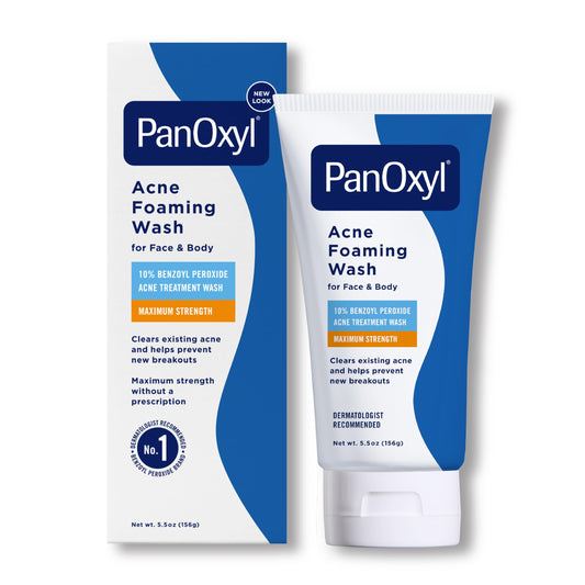 PanOxyl Acne Foaming Wash Benzoyl Peroxide 10% Maximum Strength Antimicrobial, 5.5 Ounce