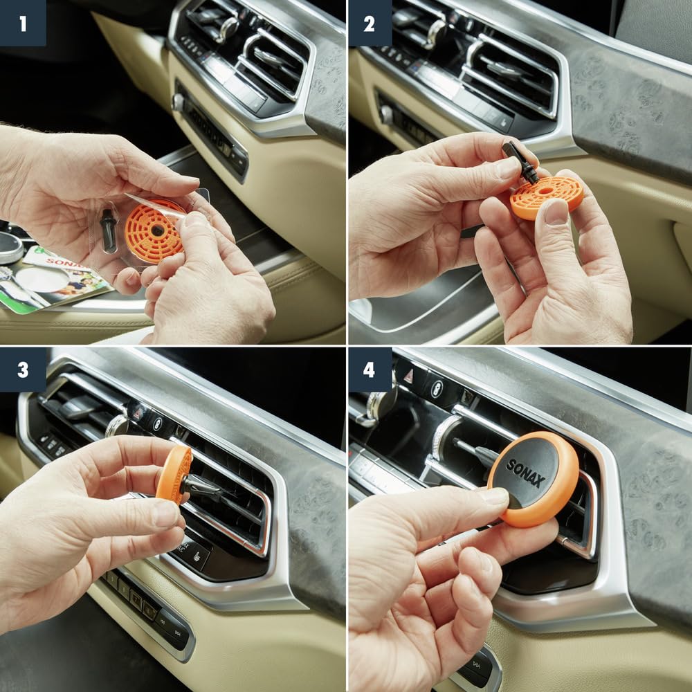 6x SONAX Air Freshener Ice-Fresh (1 Stück) frischer Duft und lang anhaltendes Dufterlebnis für den Fahrzeuginnenraum | Art-Nr. 03660411