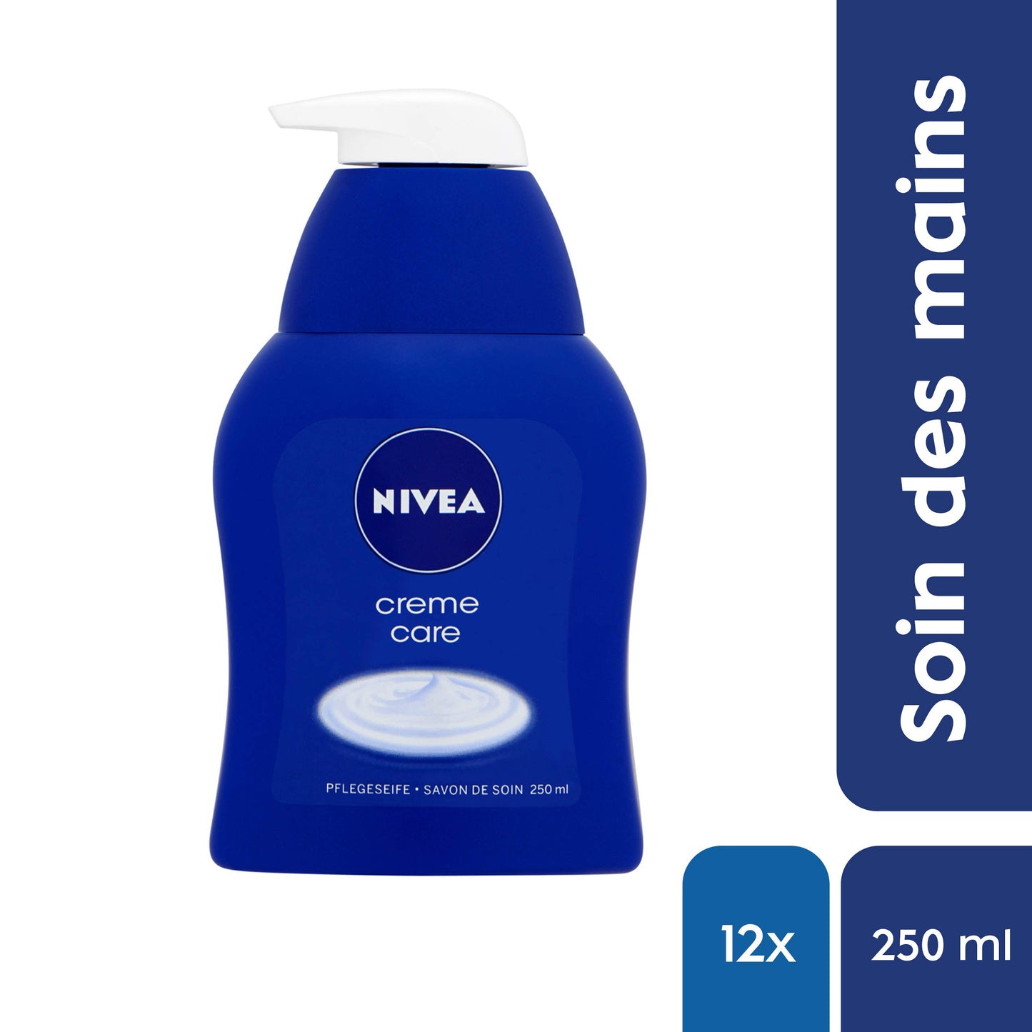 NIVEA Creme Care Pflegeseife im 12er Pack (12 x 250 ml), Handseife mit der bewährten NIVEA Formel, Cremeseife mit dem original Cremeduft zur hygienischen Reinigung 82403-01000-63