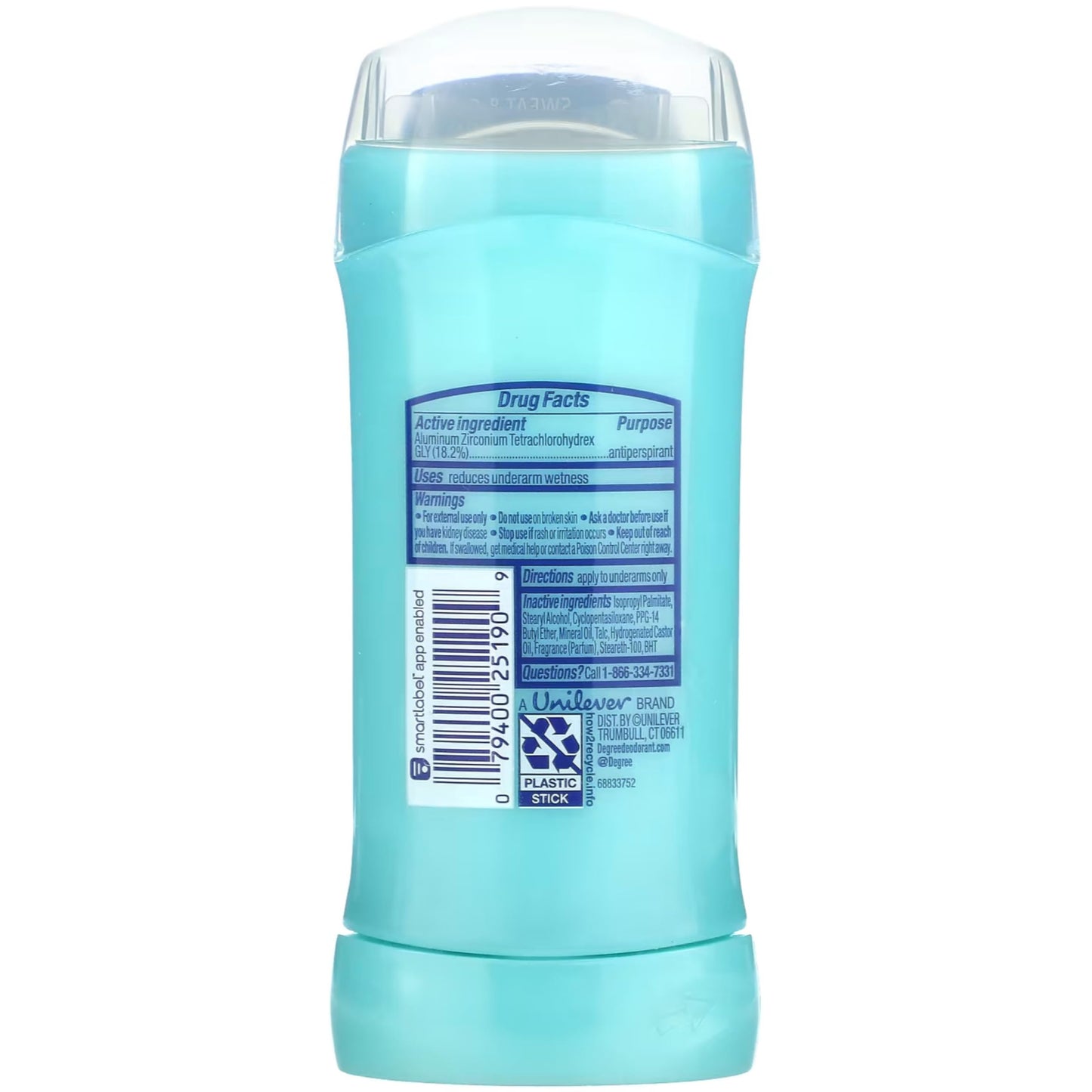 Degree Frauen Anti-Transpirant Deodorant Invisible Solid Twin Pack, Dusche reinigen 2,6 Unzen (3er-Pack)