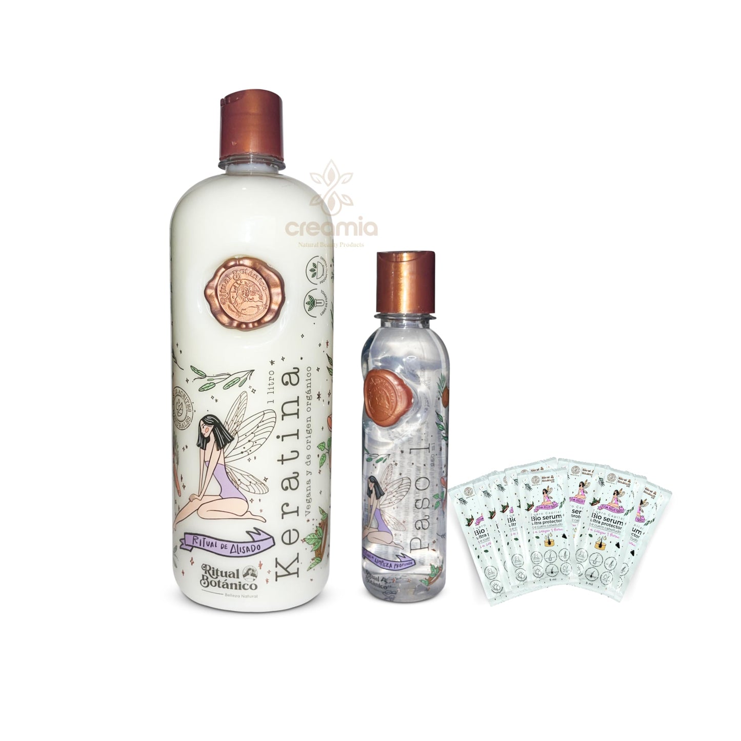 Ritual Botanico Keratina Organica de 1 Litro, Bio-Haarentspanner, Heim-Set, Haarentspanner, natürliches Keratin, groß, 1,2 l