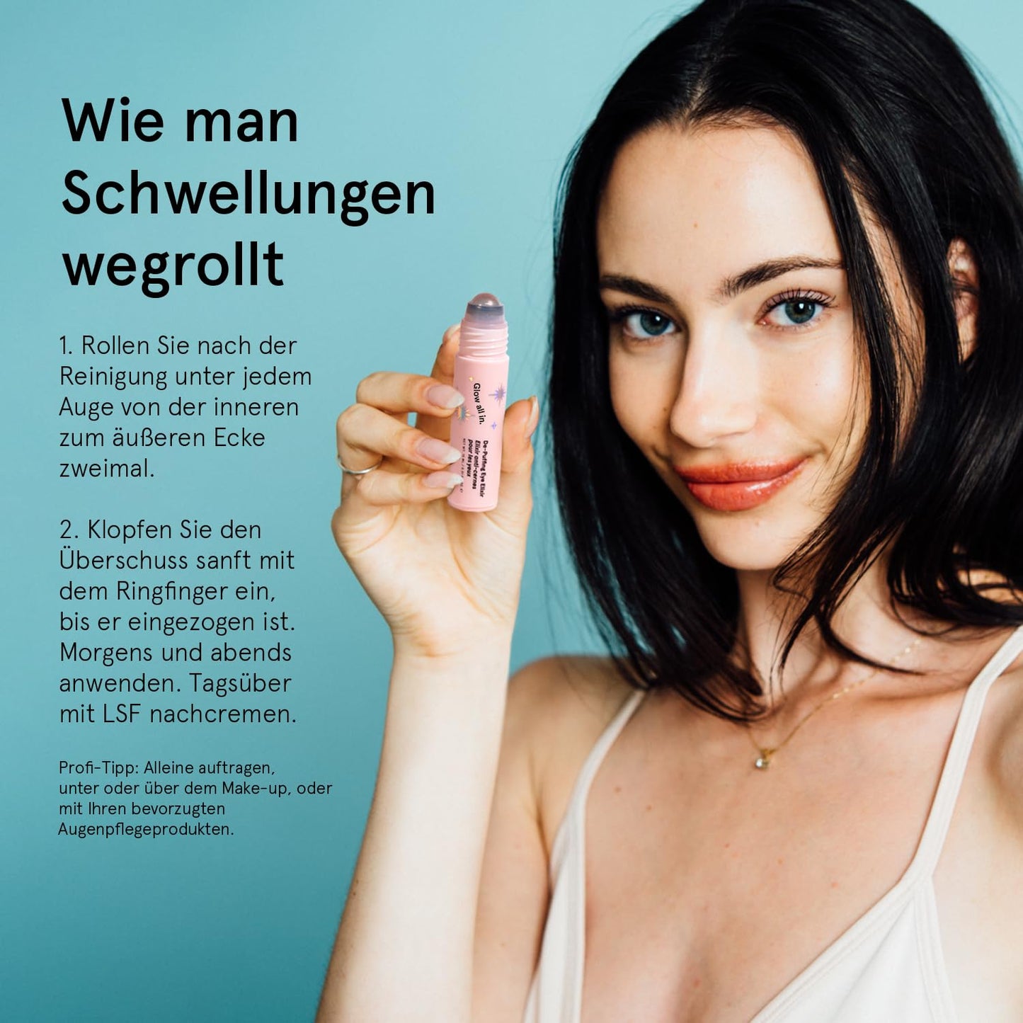 grace & stella, Augenroller mit Augencreme genen Falten und Augenringe mit Retinol & Koffein Augen-Roll-On mit Augencreme gegen Tränensäcke (15ml)