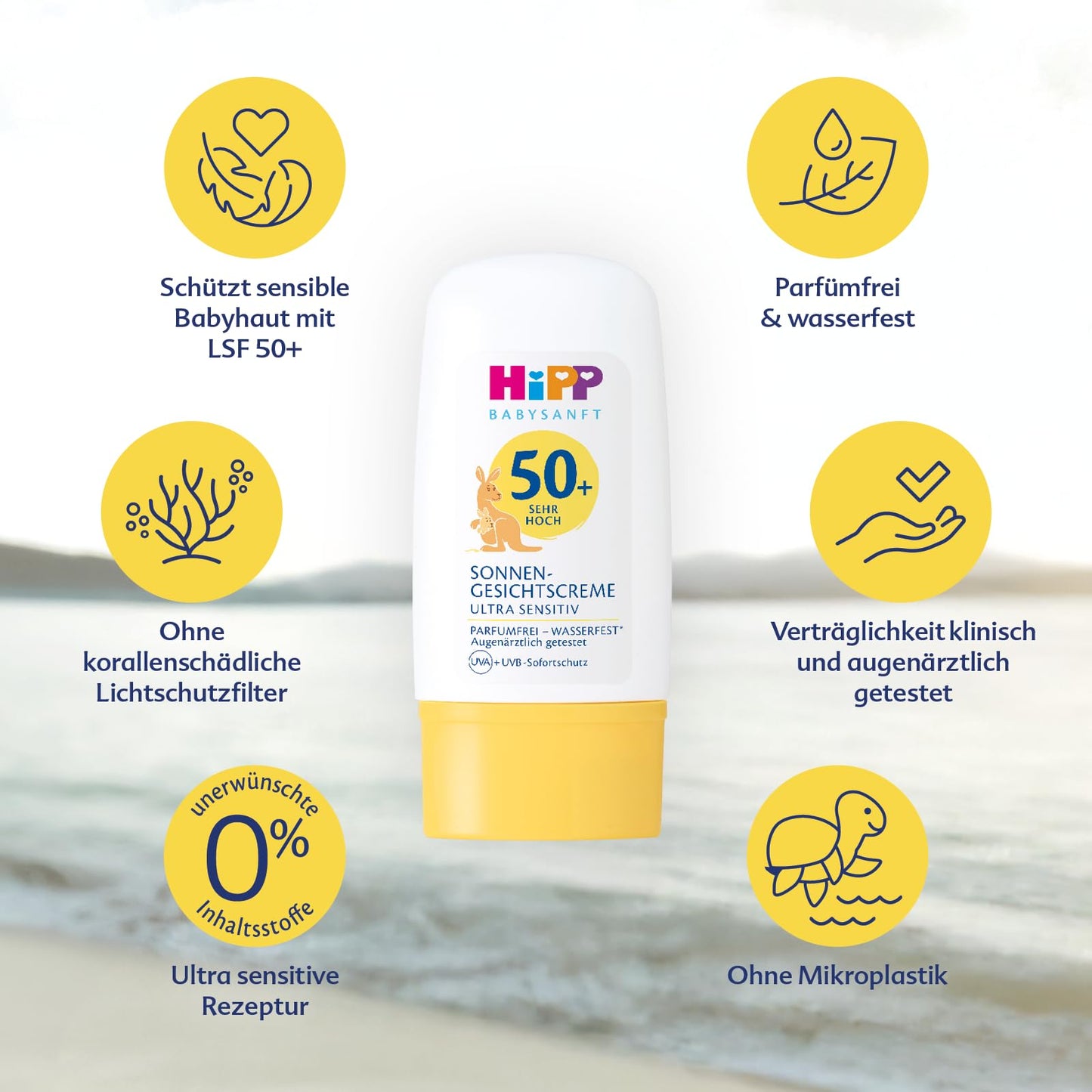 HiPP Babysanft Sonne Sonnen Gesichtscreme LSF50+