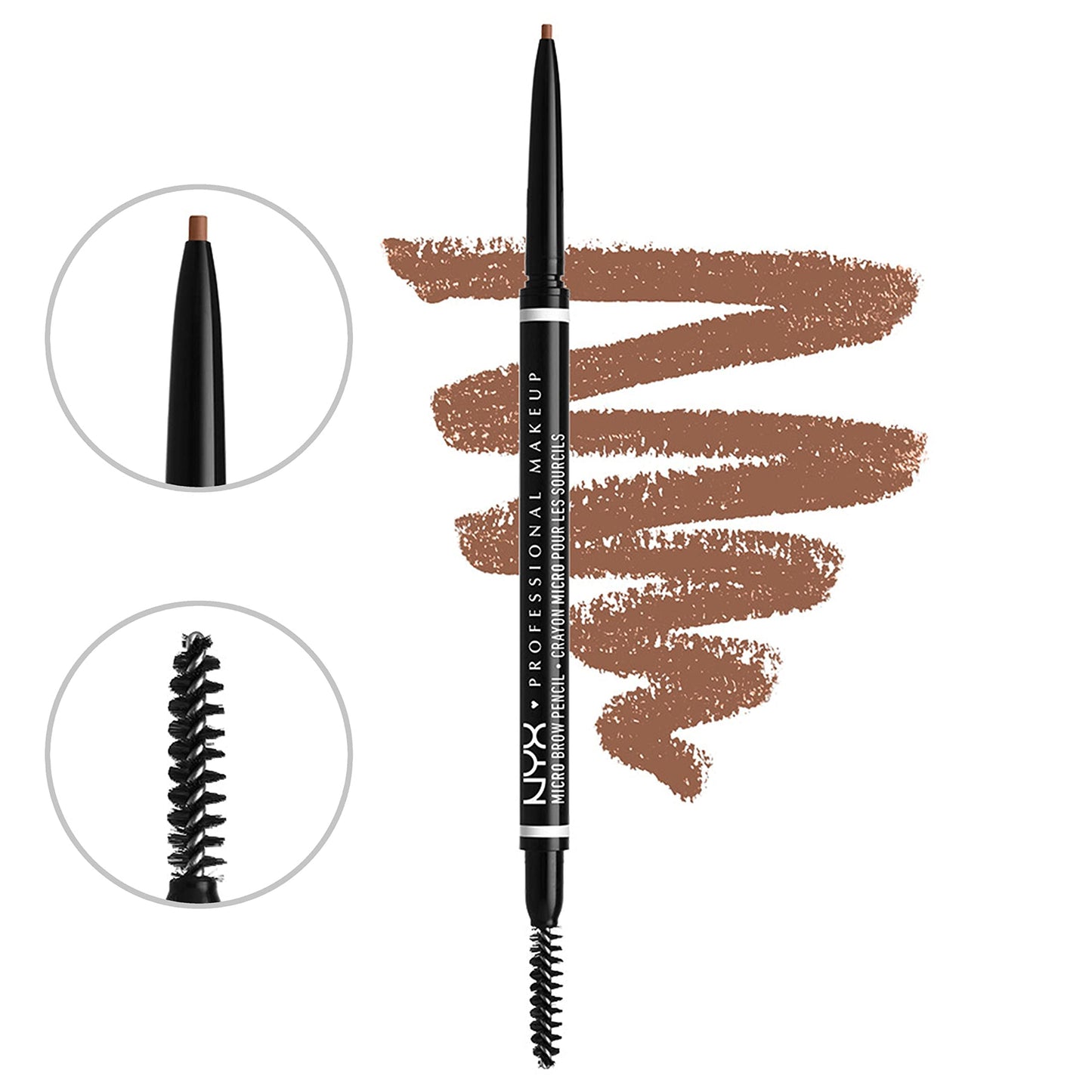 NYX Professional Makeup Brow Essentials Micro Brow Pencil & Control Freak Clear Brow Gel, Doppel-Set, Farbton: Taupe