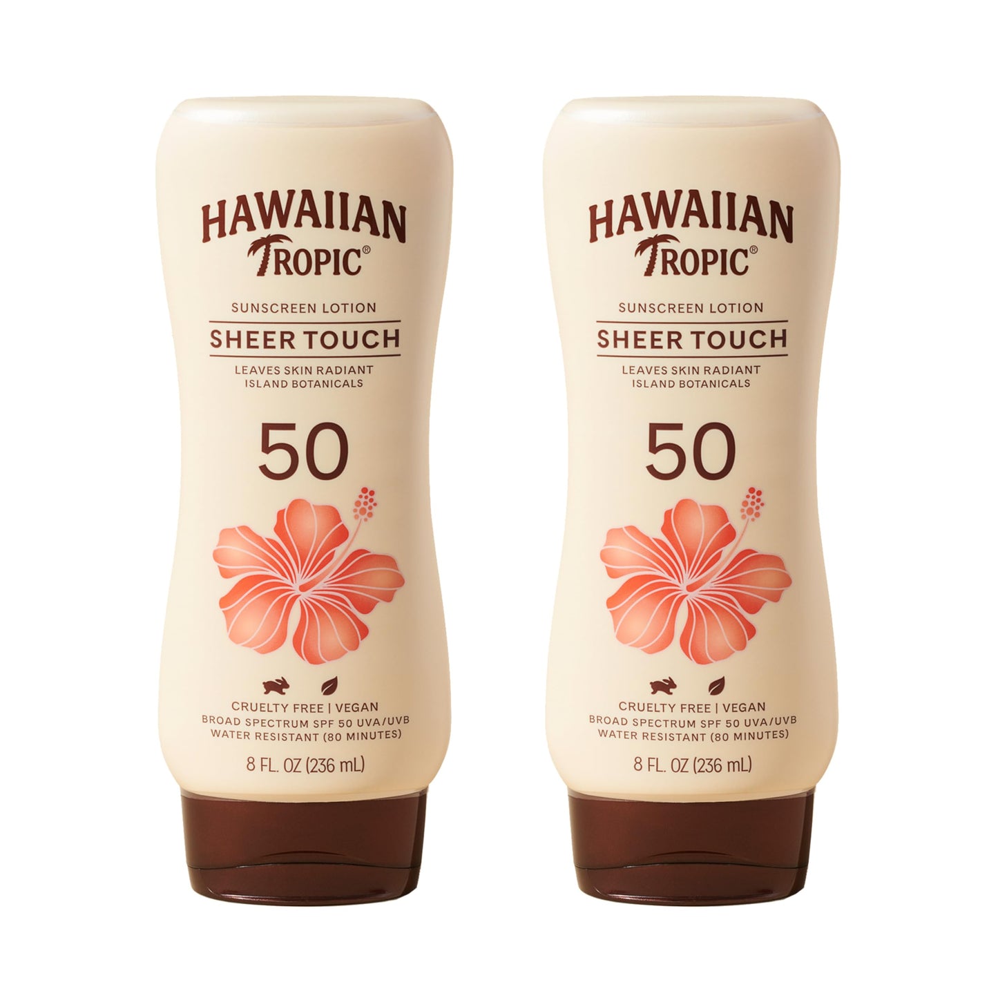 Hawaiian Tropic SPF 50 Broad Spectrum Sunscreen, Sheer Touch Moisturizing Protection Sunscreen Lotion, Coconut, 16.0 Fl Oz (Pack of 2)