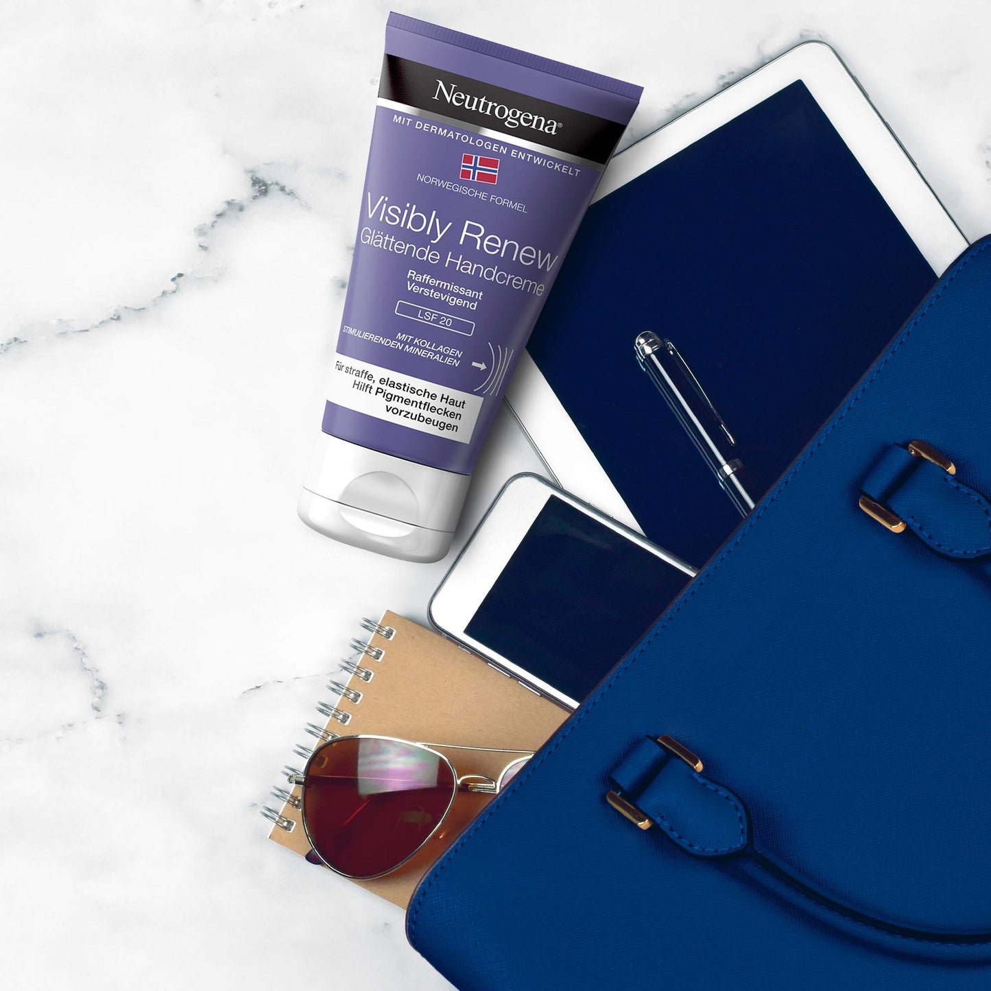 Neutrogena Norwegische Formel Anti-Age Handcreme mit LSF 20 (75 ml), pflegende Feuchtigkeitscreme mit Kollagen und stimulierenden Mineralien für glatte, straffe Haut