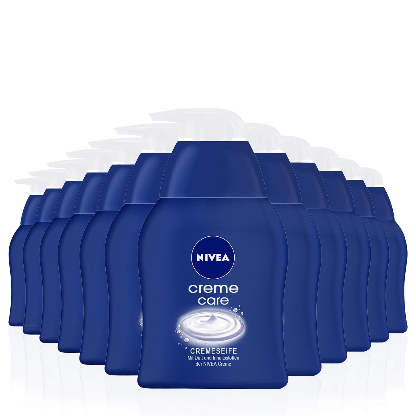 NIVEA Creme Care Pflegeseife im 12er Pack (12 x 250 ml), Handseife mit der bewährten NIVEA Formel, Cremeseife mit dem original Cremeduft zur hygienischen Reinigung 82403-01000-63