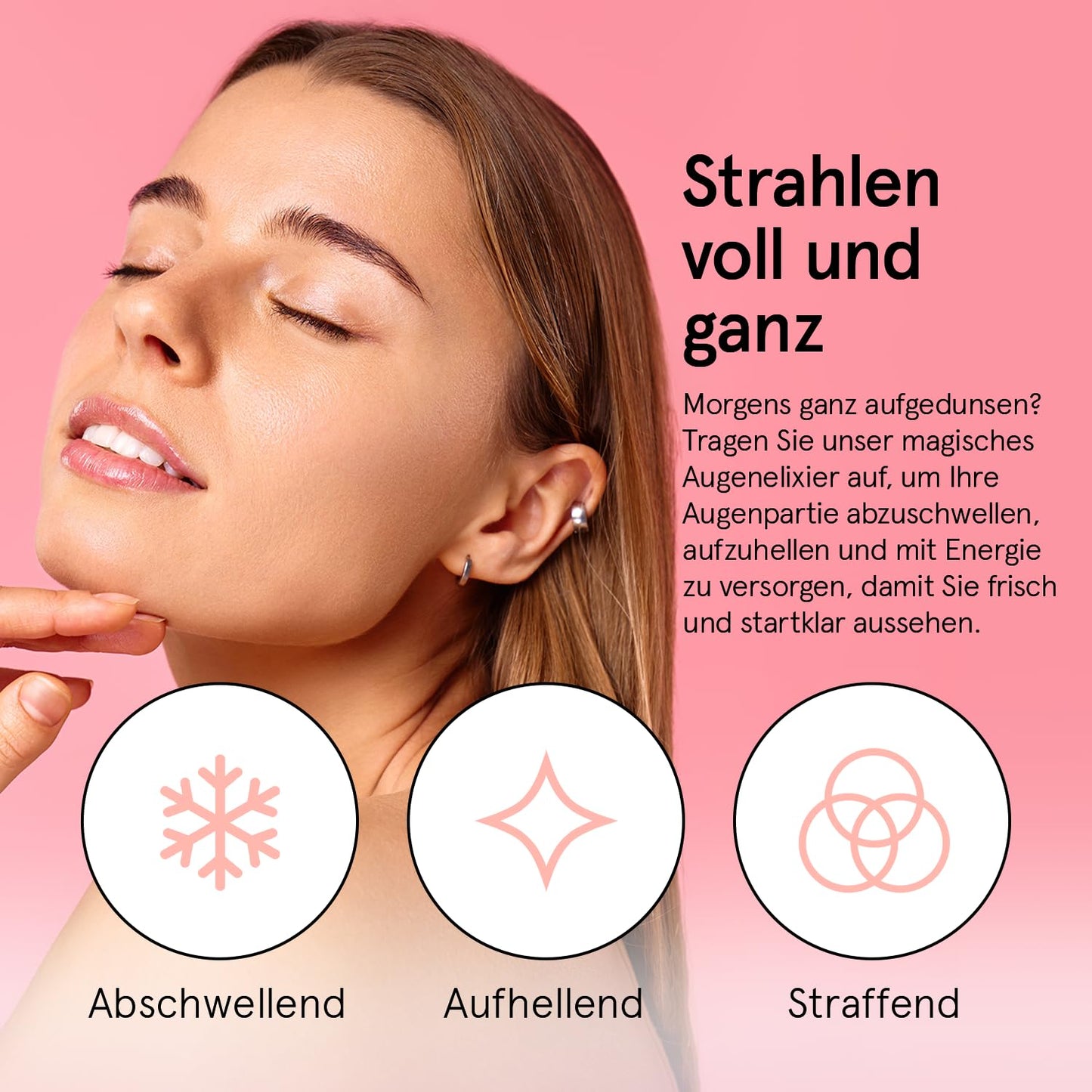grace & stella, Augenroller mit Augencreme genen Falten und Augenringe mit Retinol & Koffein Augen-Roll-On mit Augencreme gegen Tränensäcke (15ml)