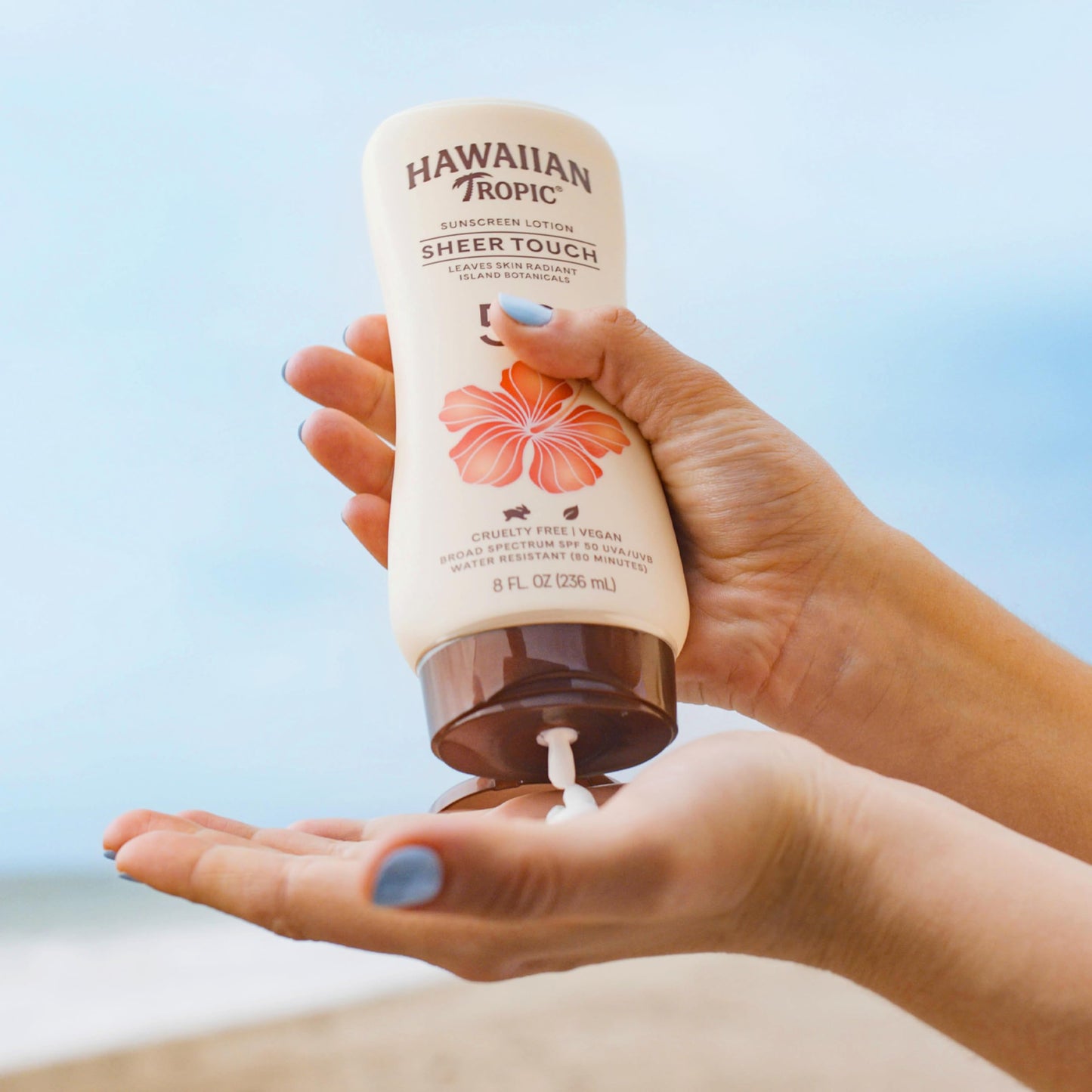 Hawaiian Tropic SPF 50 Broad Spectrum Sunscreen, Sheer Touch Moisturizing Protection Sunscreen Lotion, Coconut, 16.0 Fl Oz (Pack of 2)