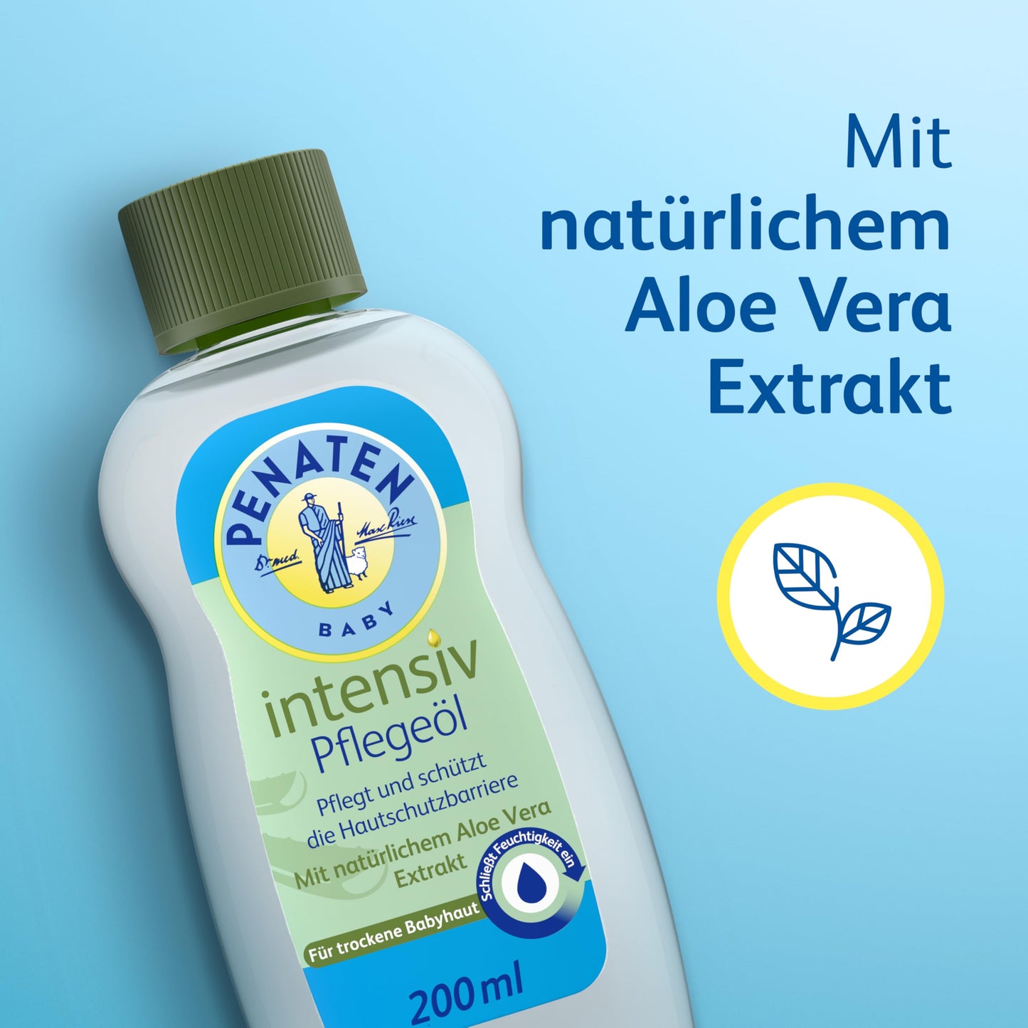 Penaten Intensiv Pflegeöl pflegendes & schützendes Baby Massageöl & Babyöl mit Aloe Vera Extrakt für trockene & sensitive Haut,6x200ml