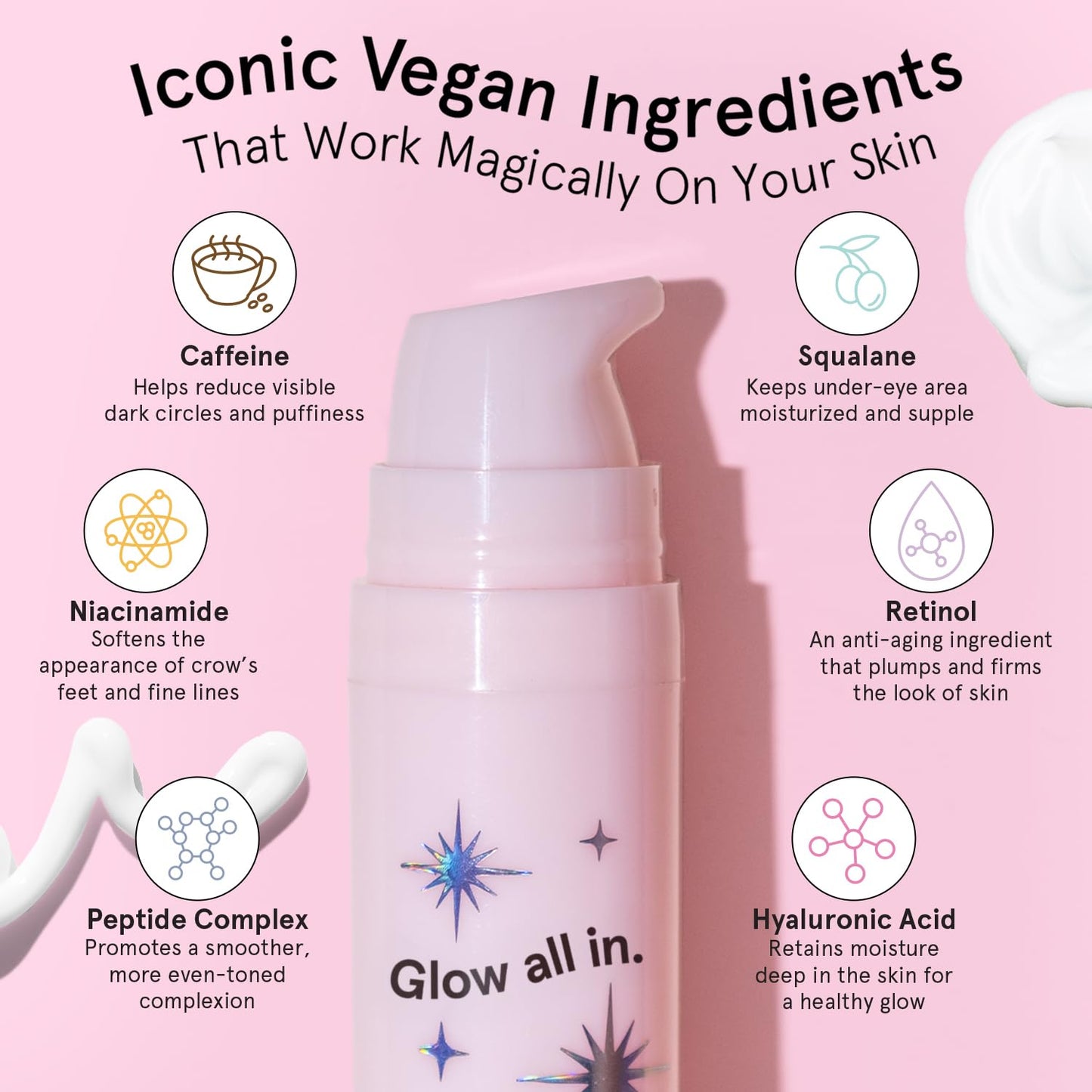 grace & stella - Leuchtet wie 8 Stunden geschlafen - wecken Sie müde Augen mit unserer koffeinhaltigen Augencreme gegen Augenringe - Diese leistungsstarke Formel bekämpft Augenringe und Tränensäcke