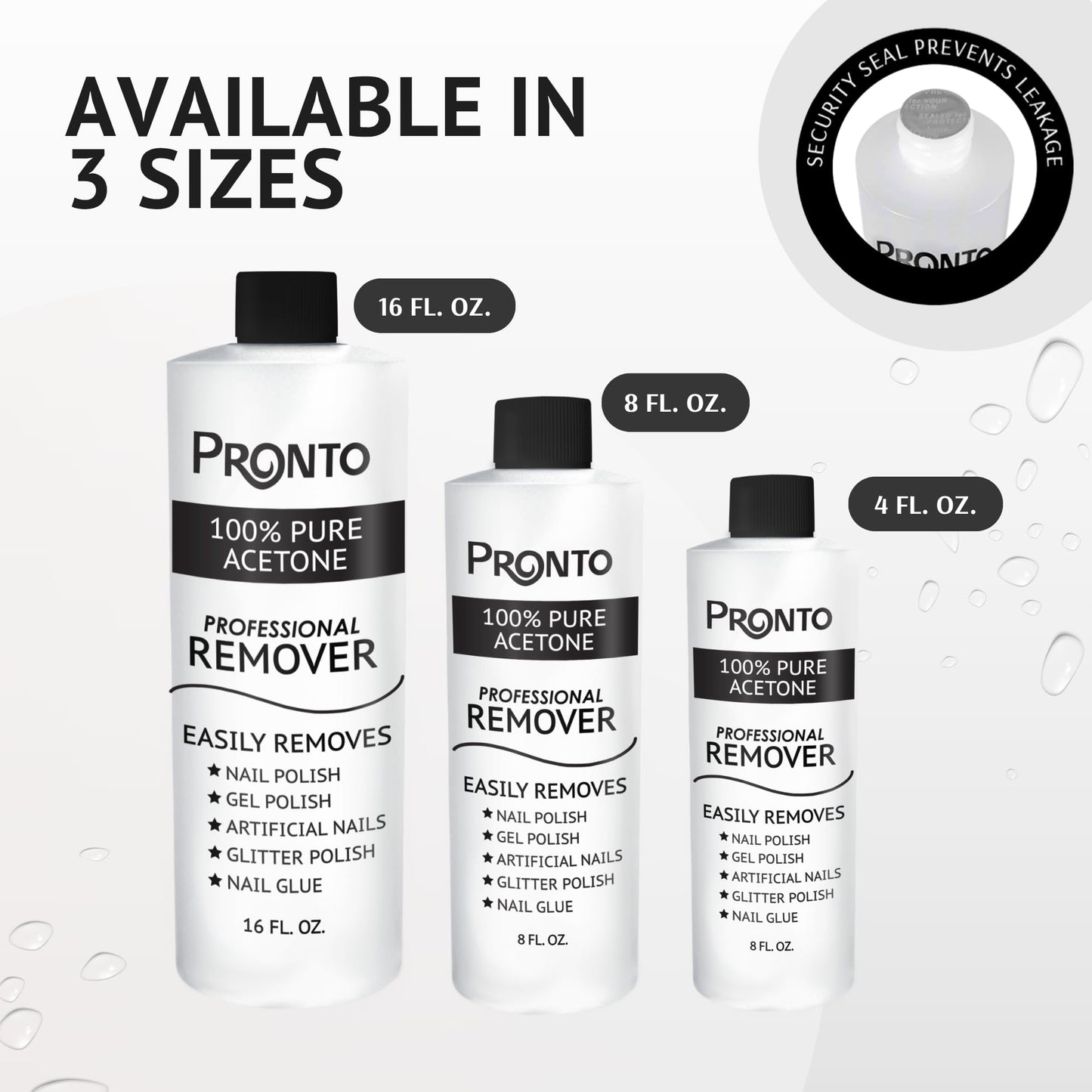 Pronto 100% Pure Aceton – schneller, professioneller Nagellackentferner – für natürliche, Gel-, Acryl- und modellierte Nägel