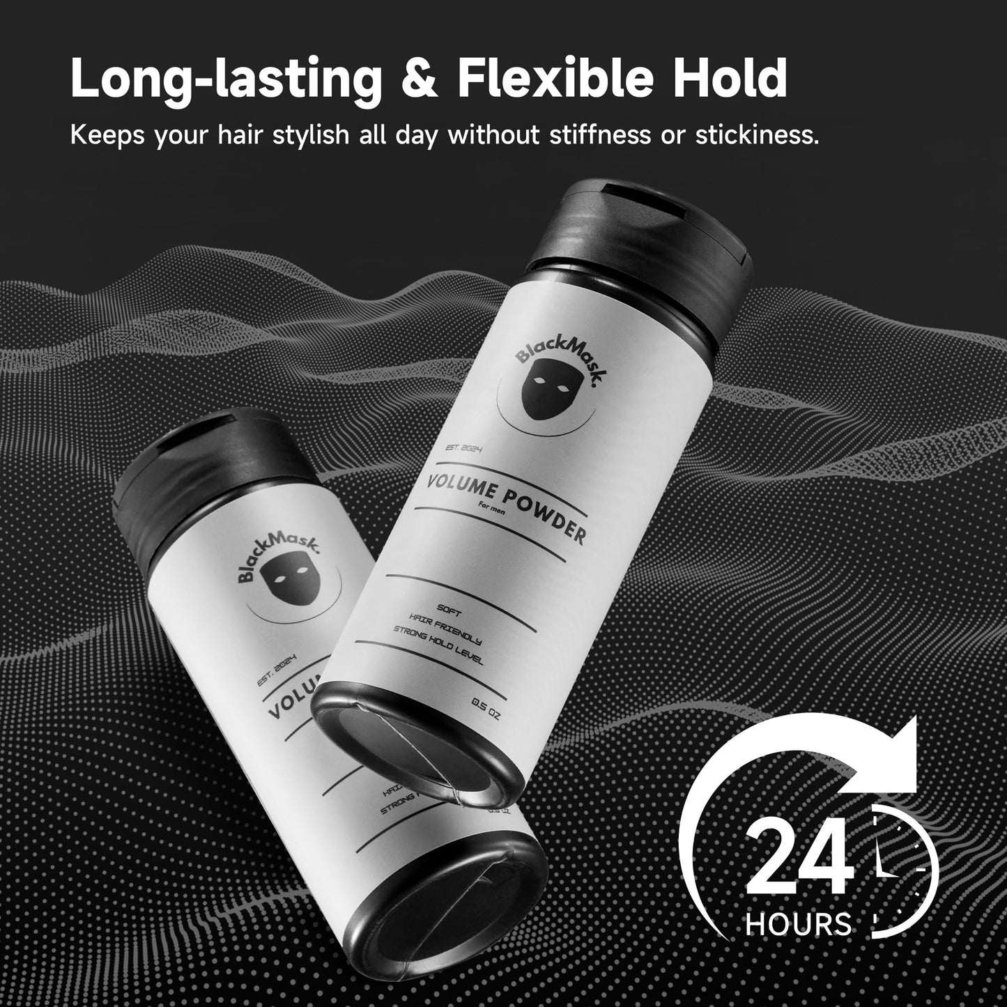 BlackMask Texture Powder for Men, Easy to Apply - Instantly Adds Texture & Volumen, All-Natural Ingredients, Strong Hold, Hair Powder for Men