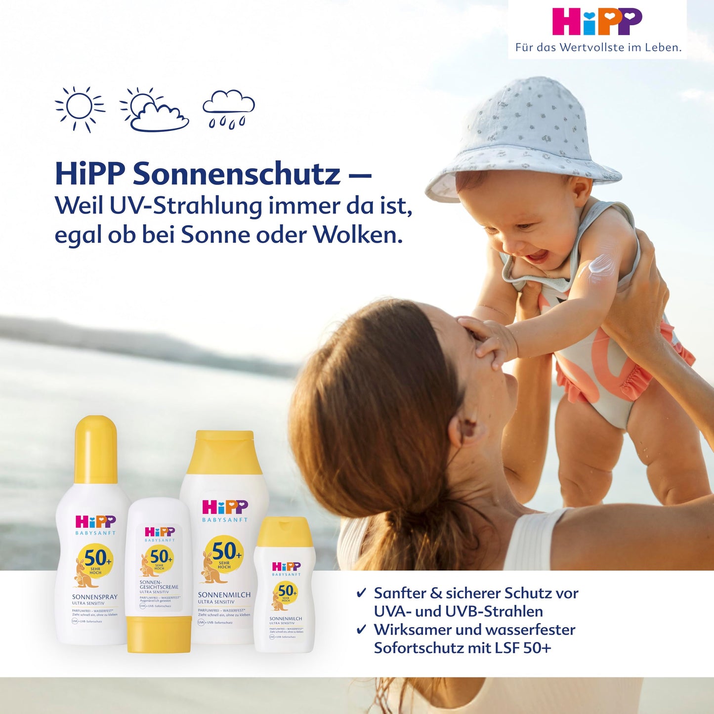 HiPP Babysanft Sonne Sonnen Gesichtscreme LSF50+