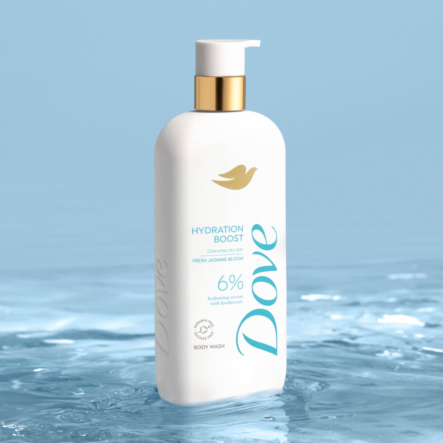 Dove Body Wash, Drenches Active Dry Skin Dryness Repair 6% Hydration Serum mit Hyaluronsäure, 547 ml