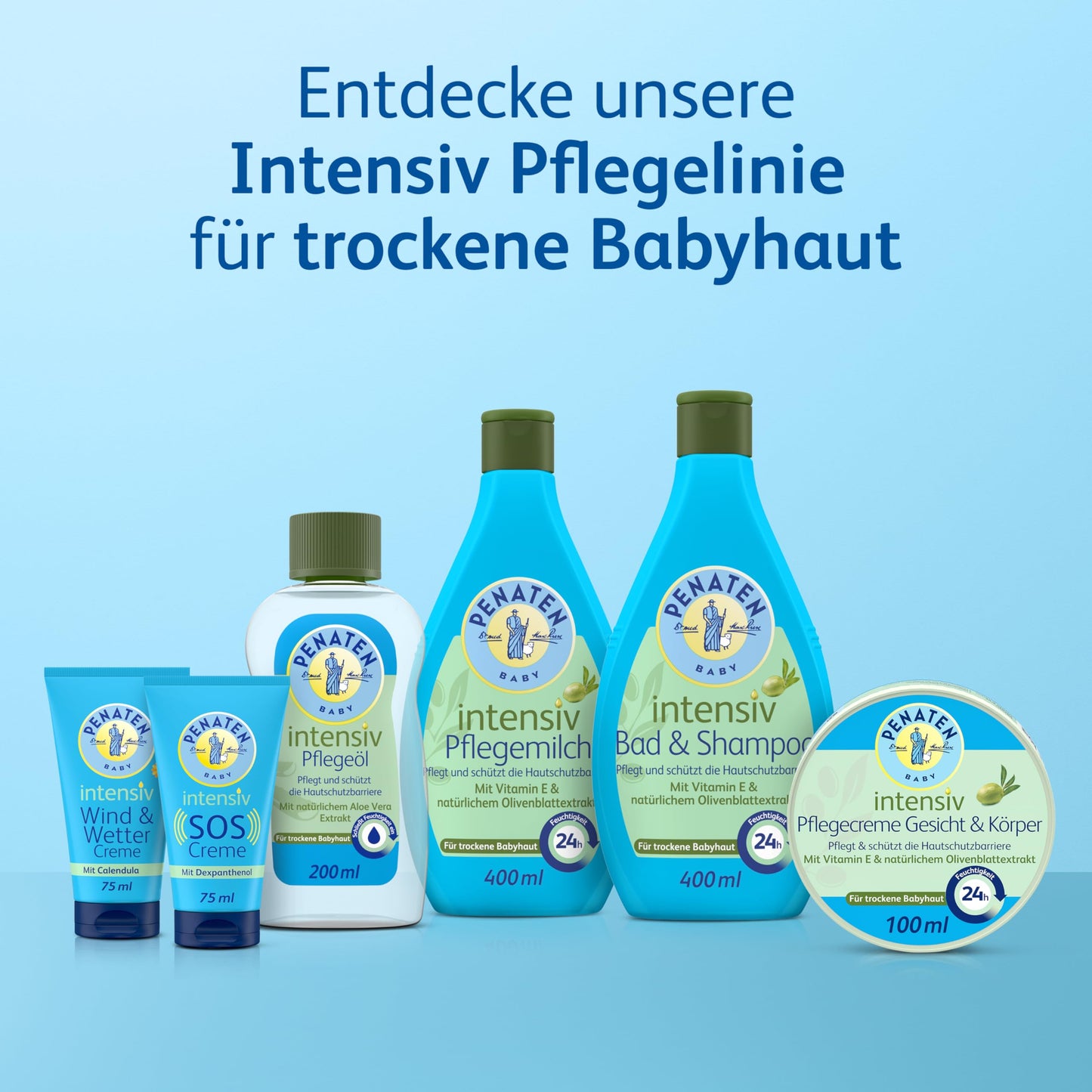 Penaten Intensiv Pflegeöl pflegendes & schützendes Baby Massageöl & Babyöl mit Aloe Vera Extrakt für trockene & sensitive Haut,6x200ml