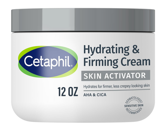 Cetaphil Skin Activator Hydrating & Firming Body Cream 12oz, Creme mit Mandelsäure (AHA) und Centella Asiatica (CICA), spendet Feuchtigkeit und strafft alternde Haut, Anti-Aging-Hautpflege, 12 oz